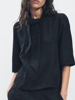 Zara ZW Collection Viscose Blend Scarf Top Size S NWT